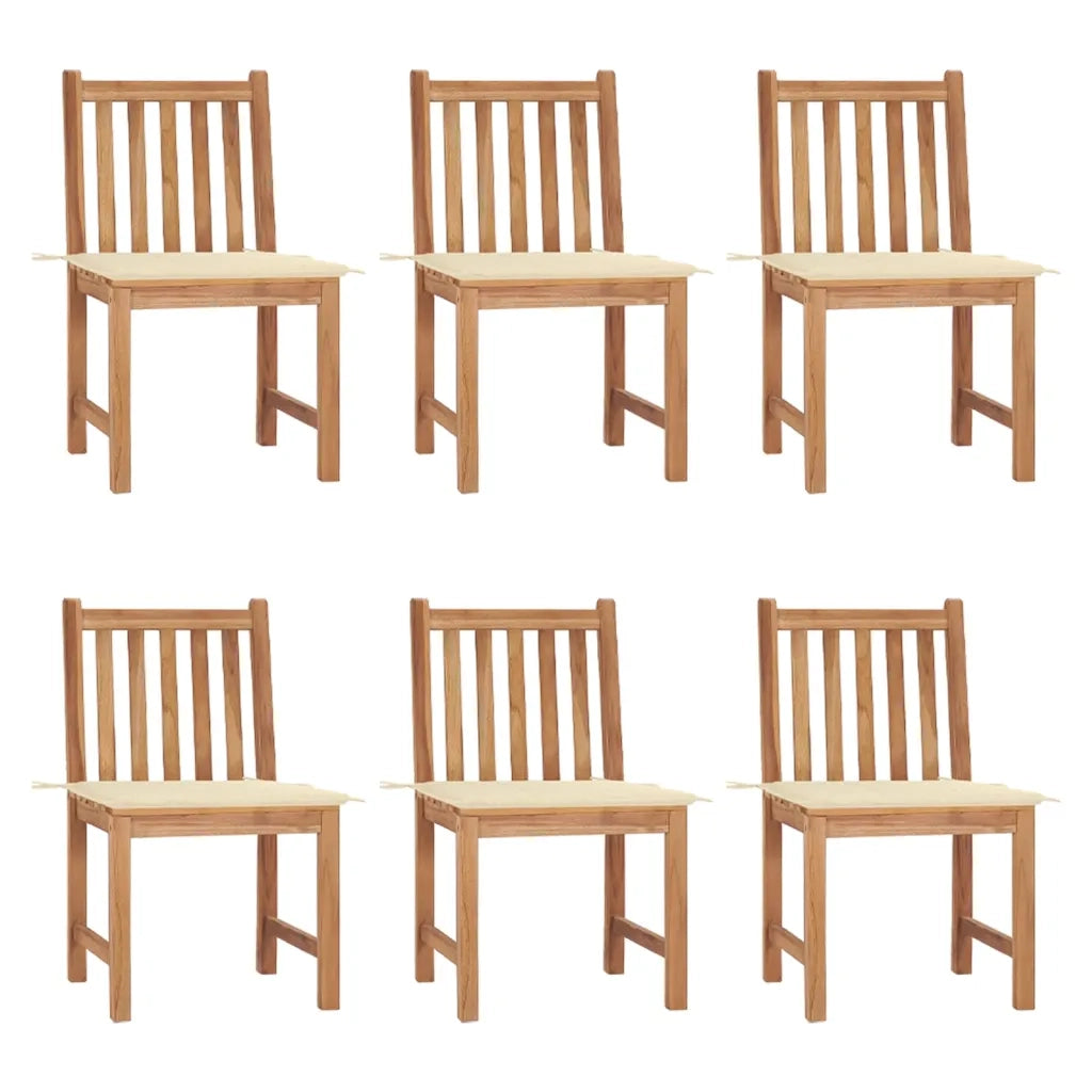 Sedie da Giardino 6 pz con Cuscini in Legno Massello di Teak cod mxl 13047