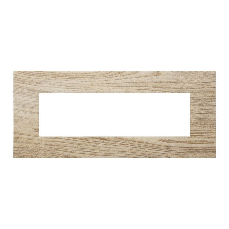 Placca Plastica Serie Venus 7P Colore Legno Scuro Compatibile Con Vimar Arke