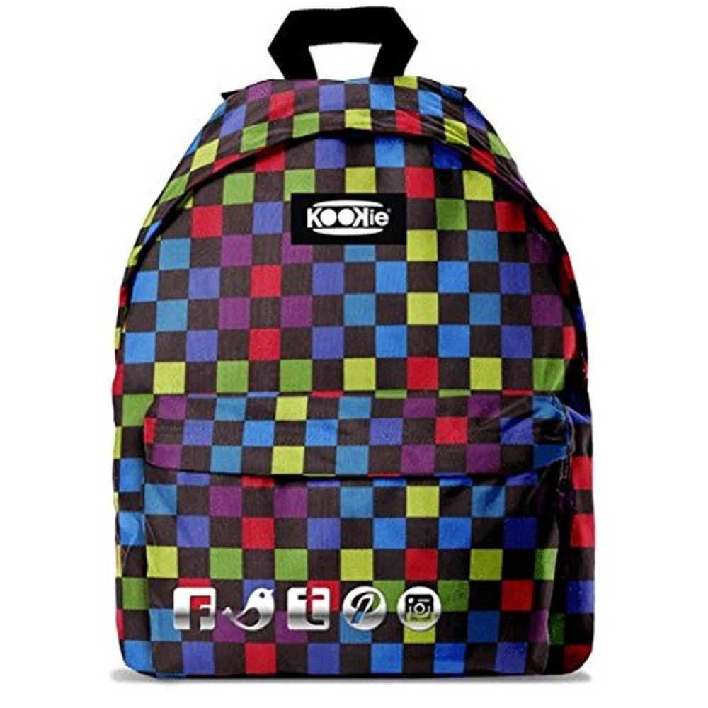 Trade Shop - Zaino Kookie Gut Color Fantasia Multicolor Imbottito Scuola Tempo Libero Unisex -