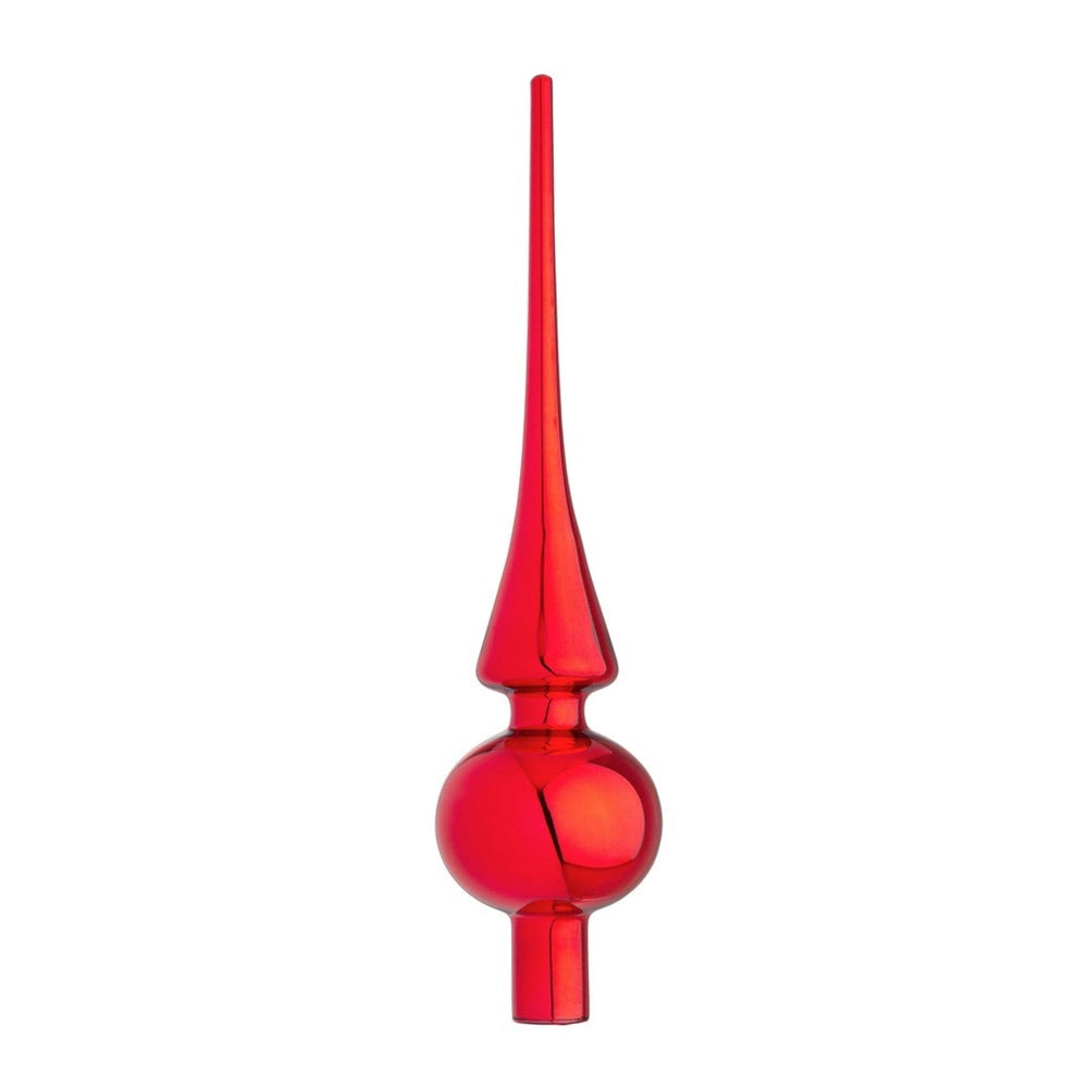 Puntale per Albero di Natale in Vetro Classico Semplice Bizzotto Colore: Rosso Granata lucido
