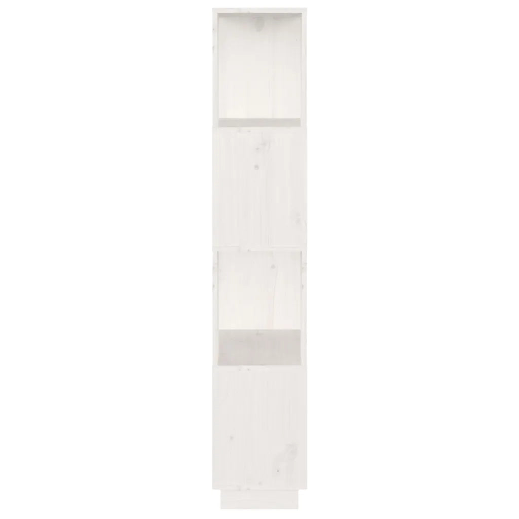 Libreria Divisorio-Scaffale per Libri-Mobile di Stoccaggio Bianco 51x25x132 cm Legno Massello di Pino