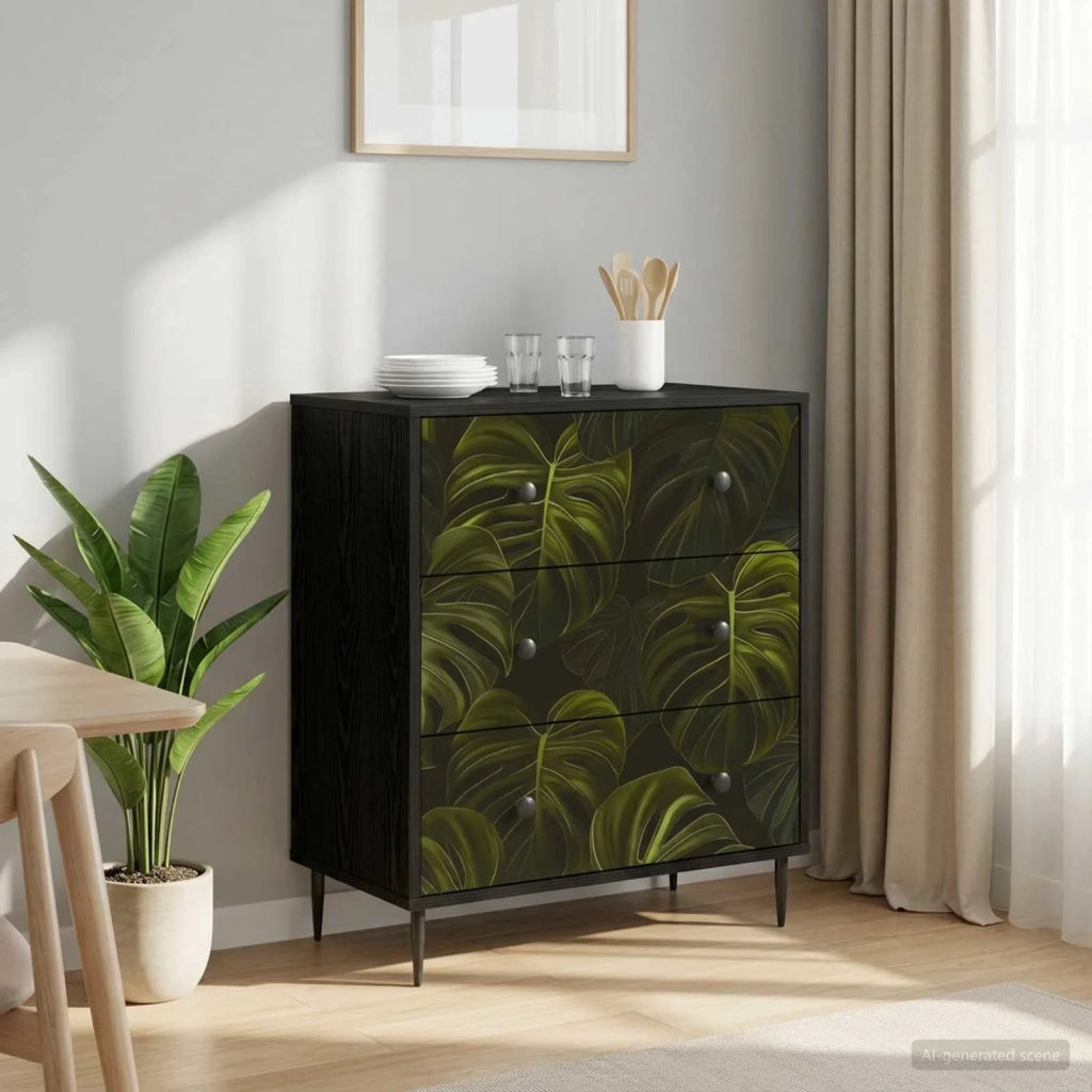 Cassettiera ELBURG Stampa foglia di palma 66 x 36,5 x 76 cm 8007373