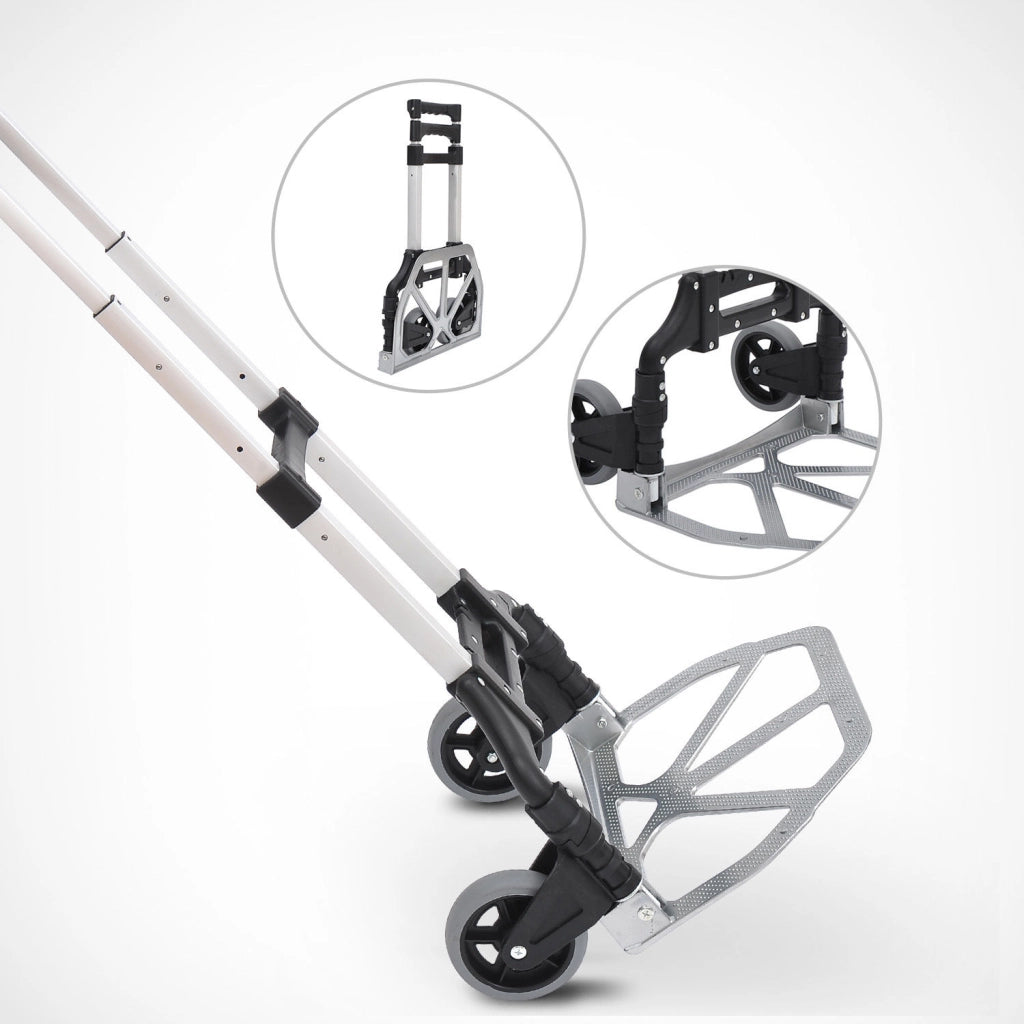 Carrello Pieghevole in Alluminio ¨C Xylo ¨C Portata 70 kg, 39x41x100 cm, Argento