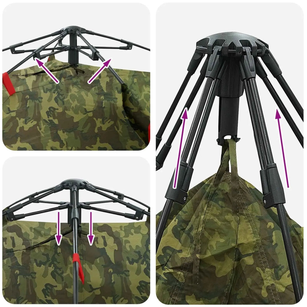 Tenda da pesca con rilascio rapido 4 persona Camouflage Leggero 42042279
