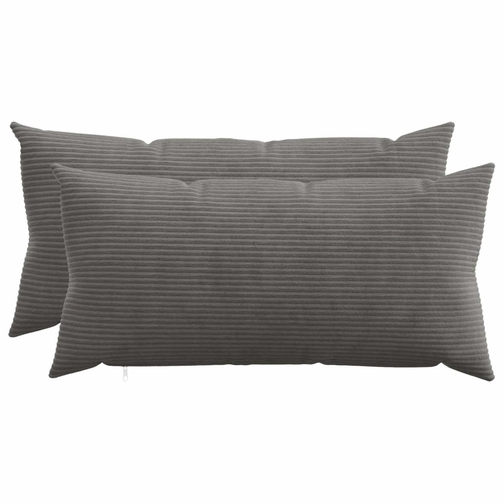Federa 2 pcs HEERLEN Grigio Scuro 40 x 80 cm corduroy 909904