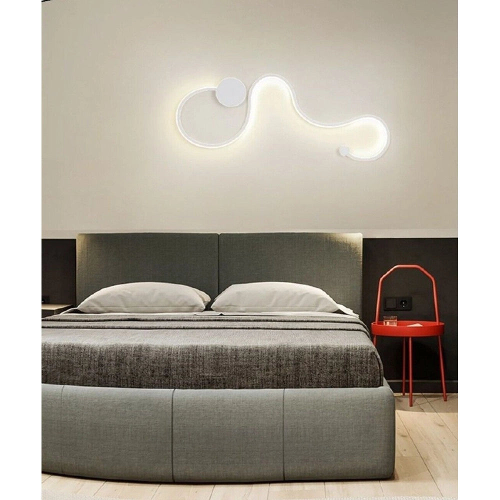 Trade Shop - Applique Da Parete Led 20watt Ondulato Moderno Lampada 3 Modalità Di Luce E12-3c -