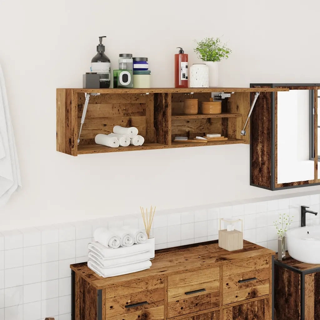 Mobile da Bagno Legno Antico 100x25x30 cm in Truciolato 860101