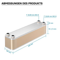 Scambiatore a piastre saldobrasate in acciaio inox, 30 piastre Max 330 kW