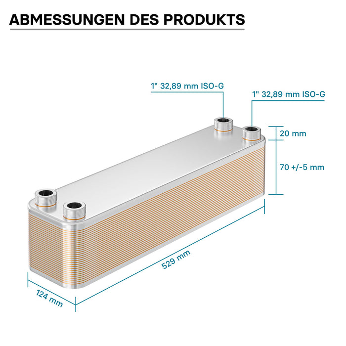 Scambiatore a piastre saldobrasate in acciaio inox, 30 piastre Max 330 kW