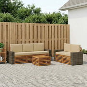 Set divani con cuscino 6 pcs Legno di Acacia Massello
