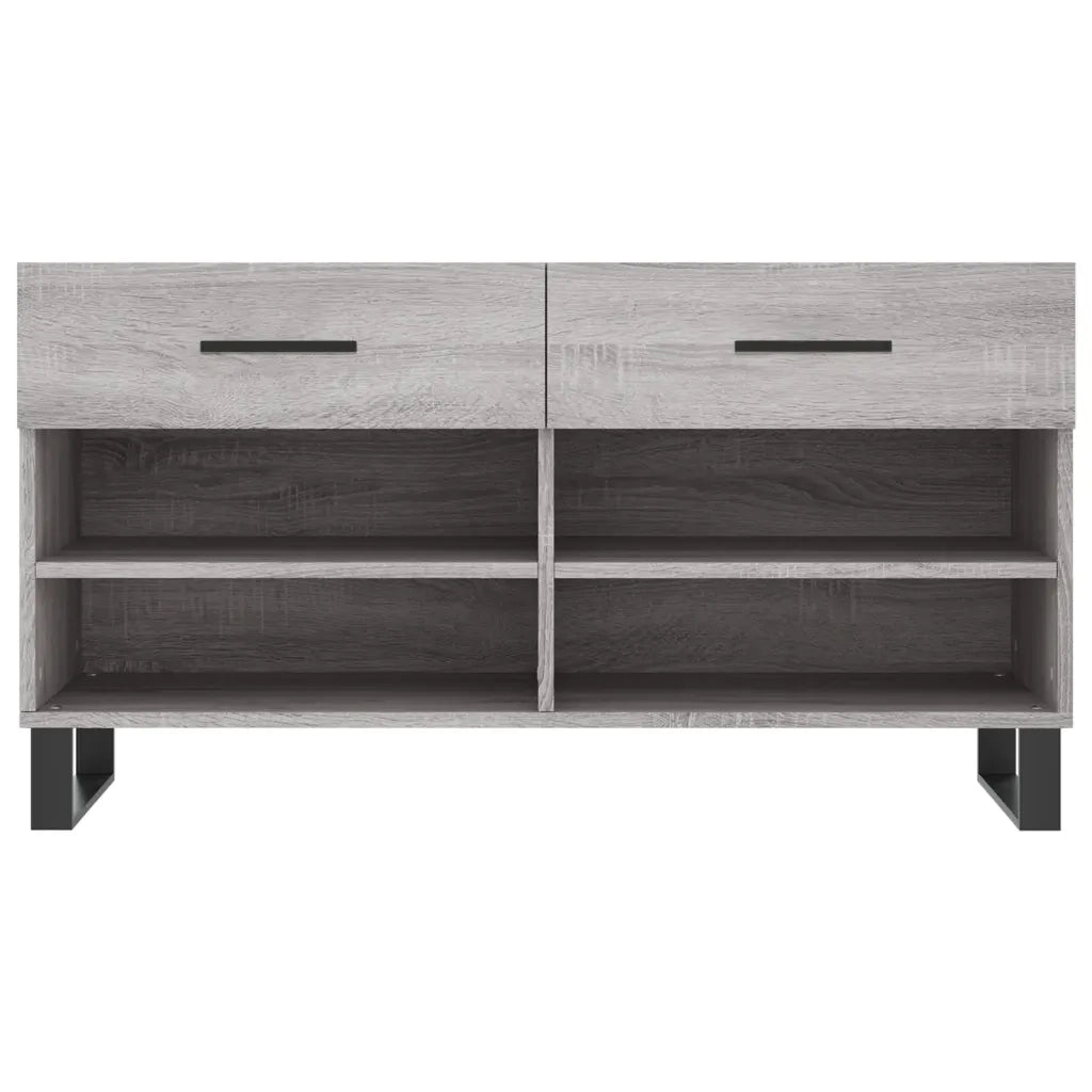 Panca Porta Scarpe | Scarpiera | Mobile per scarpe Grigio Sonoma 102x35x55 cm Legno Multistrato