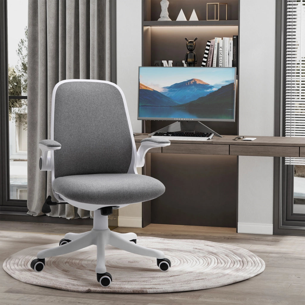 Sedia da ufficio girevole ¨C Xylo ¨C regolabile in altezza, braccioli, grigio, 62,5x60x94-104 cm