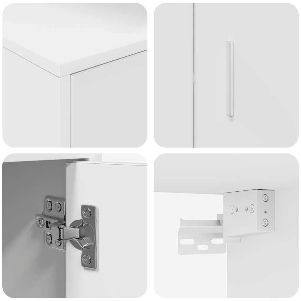 vidaXL Set di mobile TV da 4 pezzi 4 pcs Bianco Legno multistrato