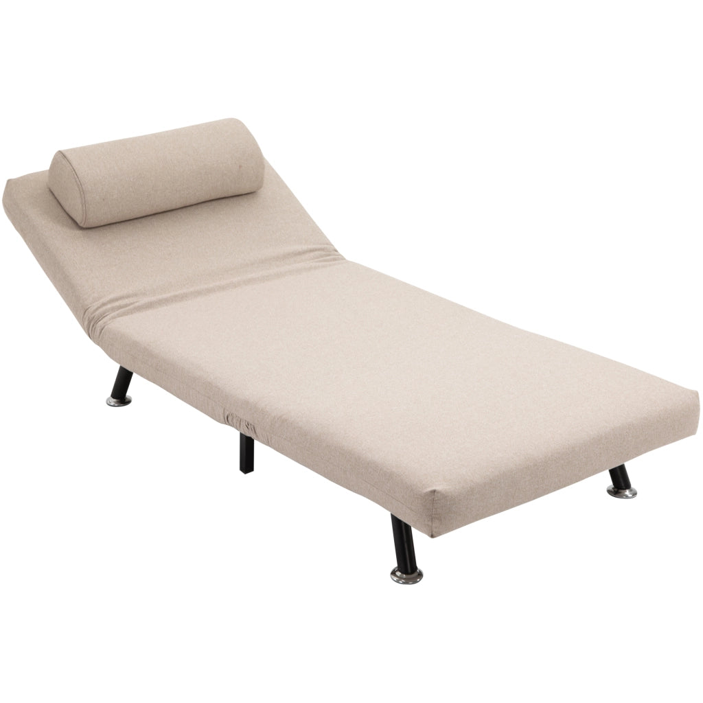 Poltrona letto pieghevole ¨C Xylo ¨C tessuto effetto lino beige 75x70x75 cm