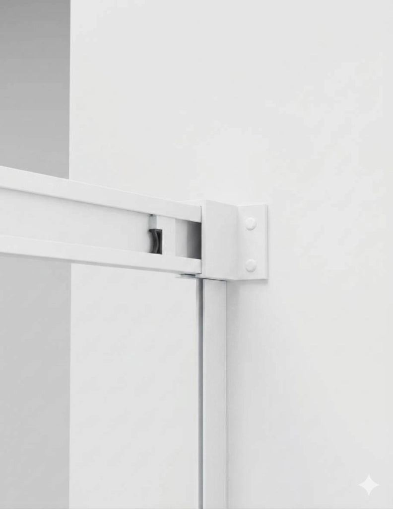 Box doccia THALASSA (BASIC) 1+1 con lato fisso laterale 105x75 cm Bianco vetro serigrafato