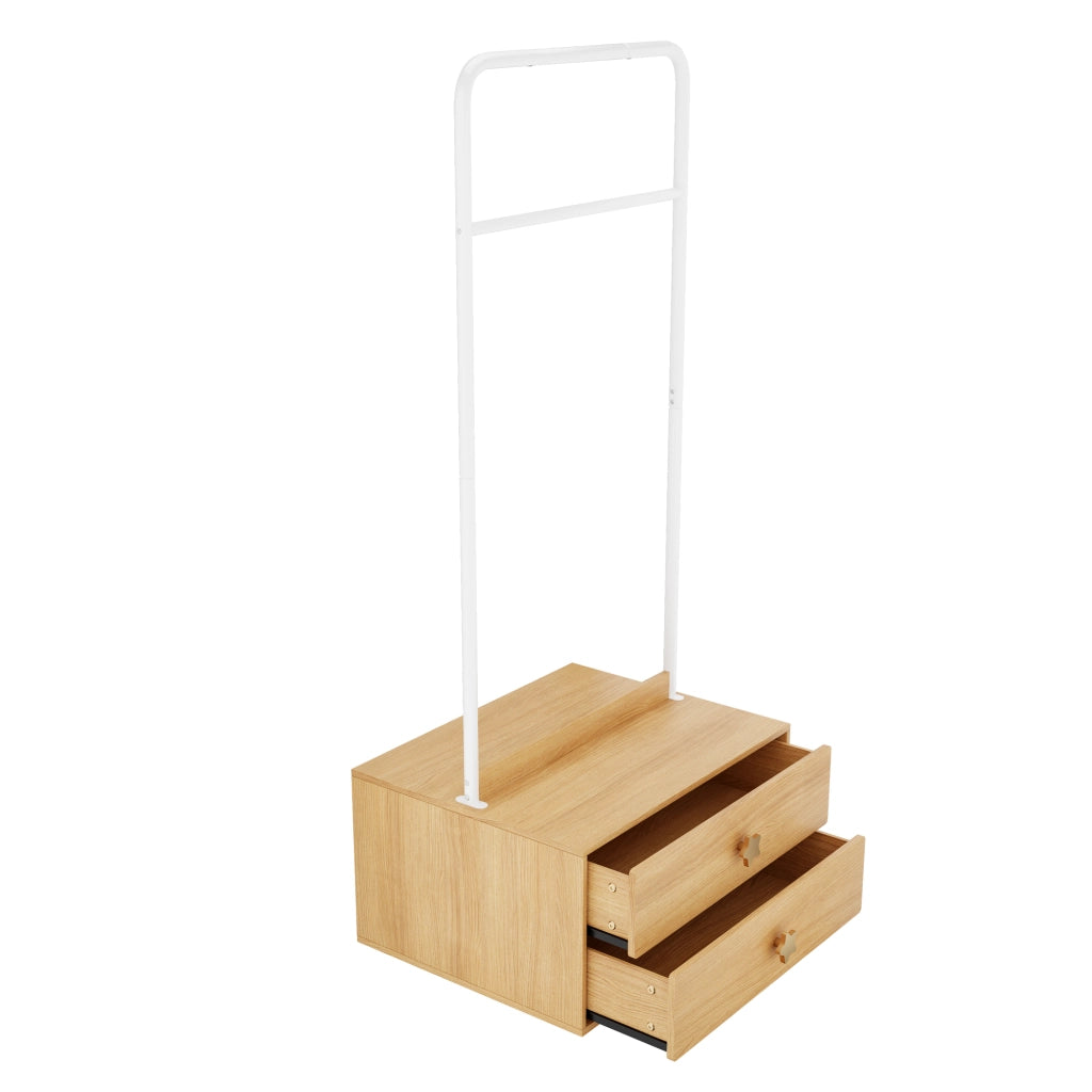 Appendiabiti con 2 cassetti ¨C Minimal ¨C colore legno 70x55x168