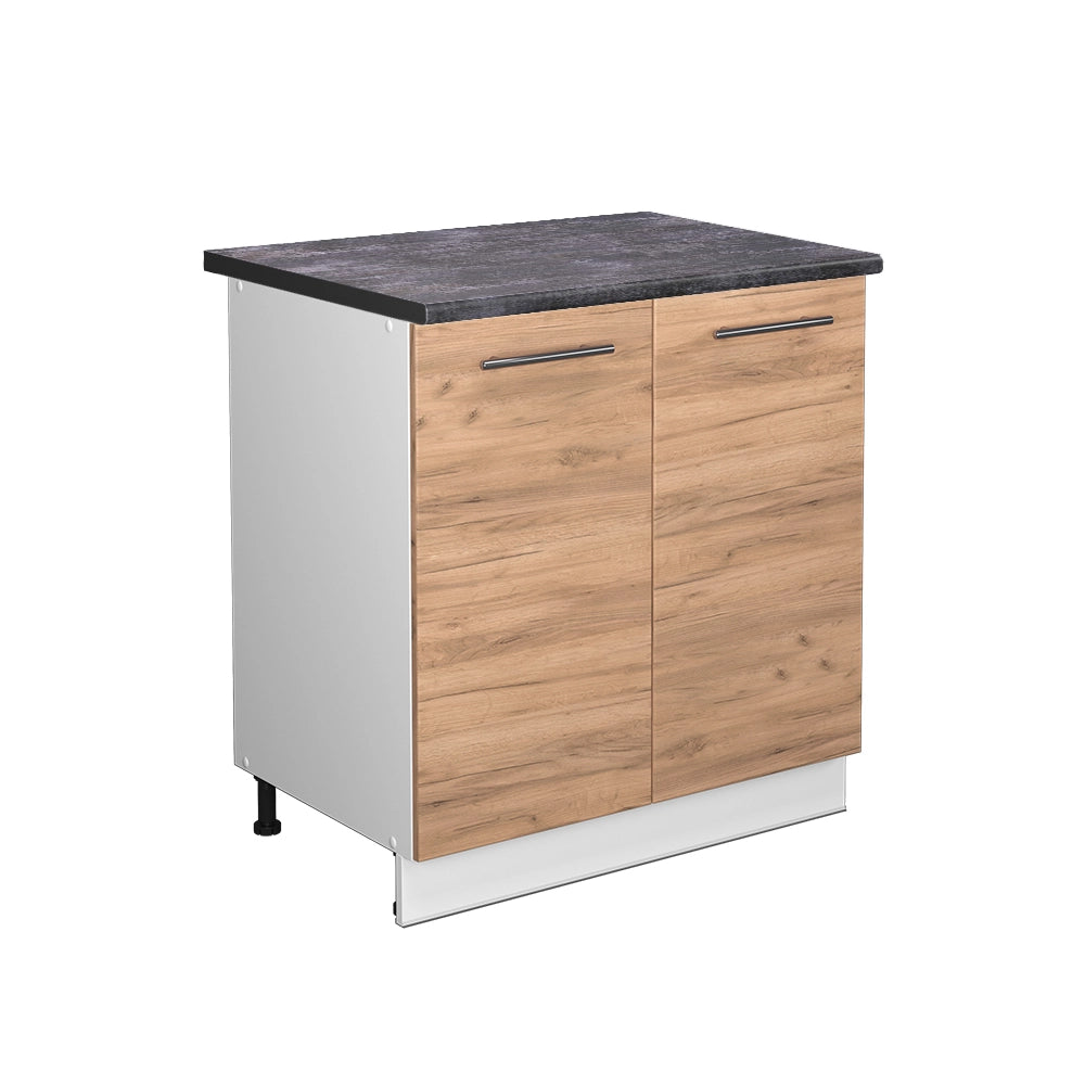 Mobile lavello cucina Fame-Line Rovere dorato/Bianco 80 cm con ripiano, PL Antracite Vicco