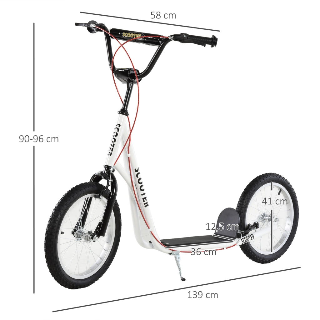 Scooter per Bambini e Adolescenti ¨C zephmum ¨C Bianco 139x58x90-96 cm