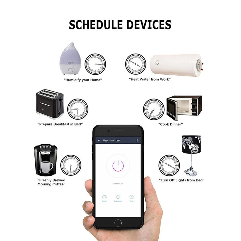 Trade Shop - Smart Plug Presa Corrente Wifi Timer Elettrodomestici Domotica Per Ios E Android -