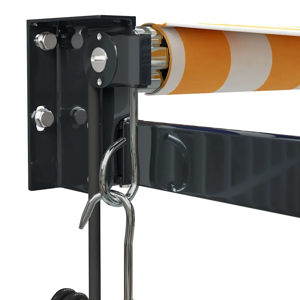 Tenda Sole Automatica Retrattile Gialla e Bianca 3,5x2,5 m