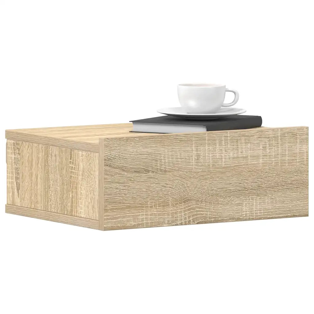Comodino Pensile Rovere Sonoma 40x30x15 cm Truciolato cod mxl 51761