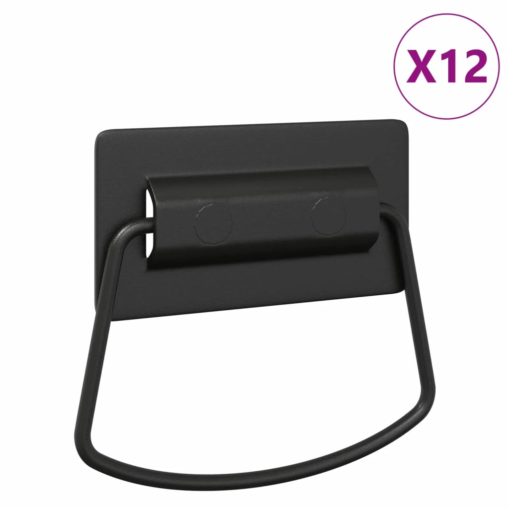 Maniglie per Armadi 12 pz Nero 85 x 45 mm Metallo CFW3088522