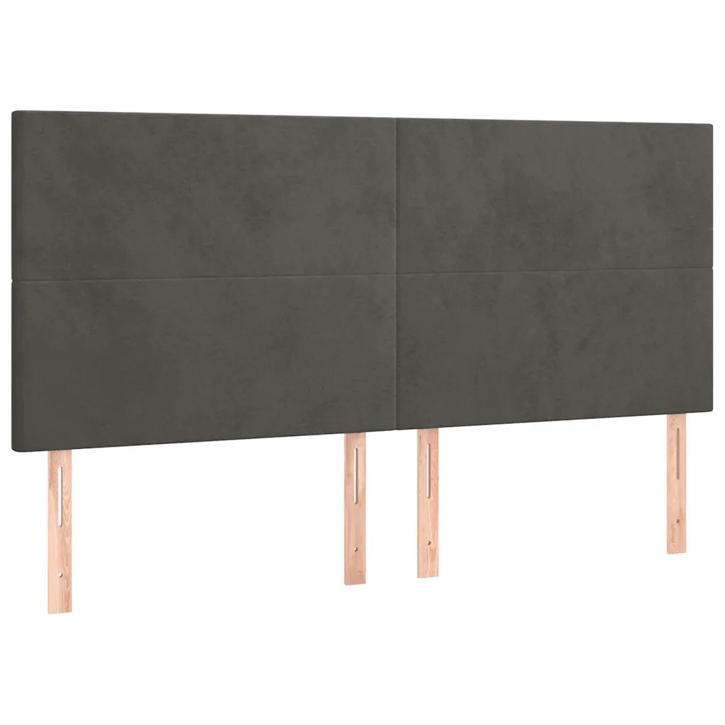 Giroletto senza Materasso Grigio Scuro 200x200 cm Velluto 3125654