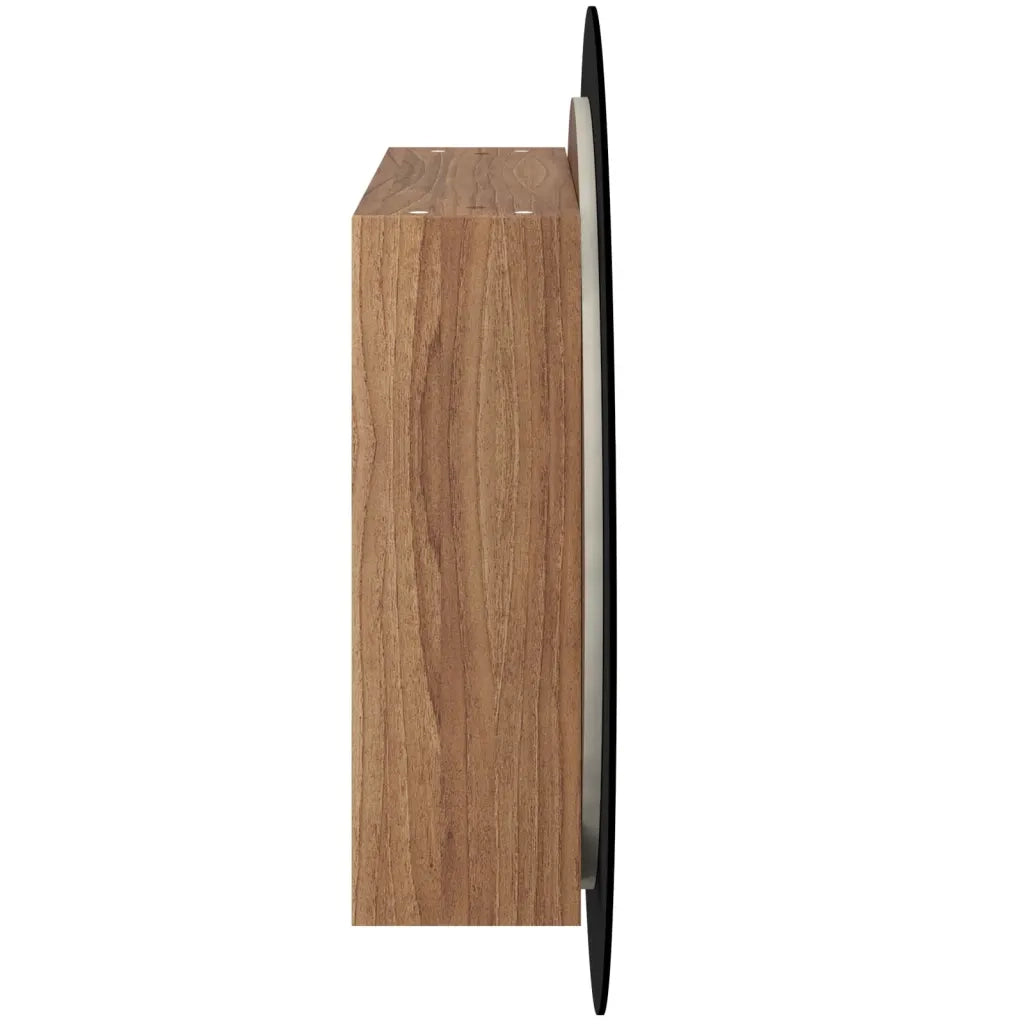Armadio da Bagno con Specchio Rotondo e LED Rovere 54x54x17,5cm 345590