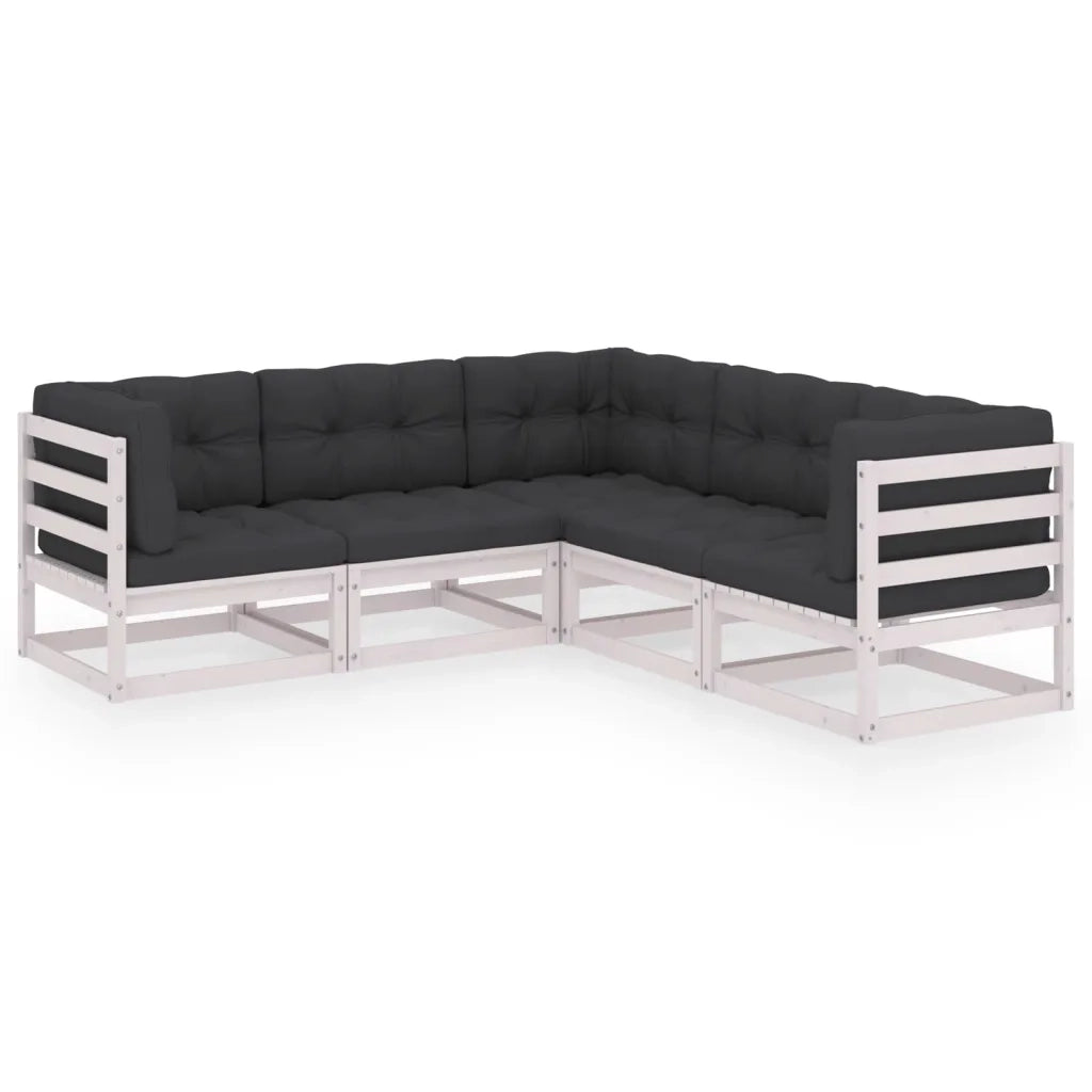 Set Divani Giardino 6 pz con Cuscini in Legno Massello di Pino 3076775