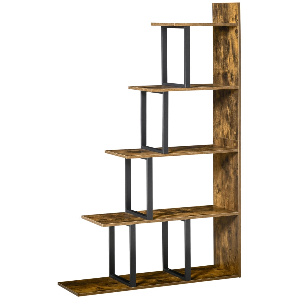 EasyComfort Libreria Antiribaltamento Stile Industriale, Scaffale Vintage con 5 Ripiani in Truciolato, 102x30x160cm