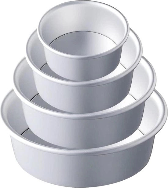 Set di forme per torte rimovibili - forma rotonda per torta in lega di alluminio - set di forme antiaderenti non stick (6/7/8/9 pollici 4 pezzi)