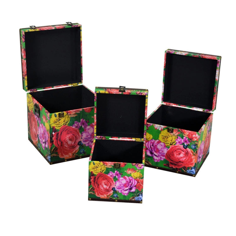 Scatola ecopelle 1-3 multicolor quadro cm 30,5x30,5h30,5
