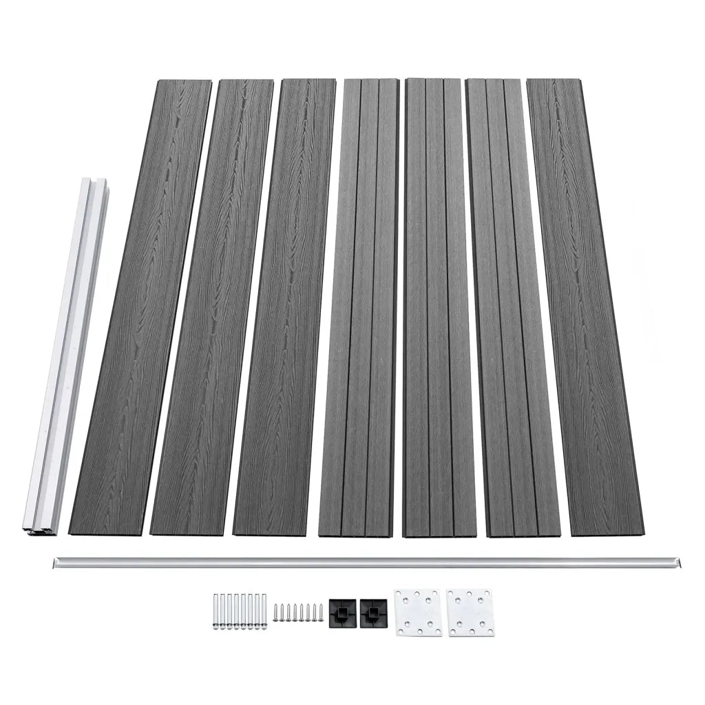 Set Pannello di Recinzione in WPC 353x146 cm Grigio 3070455