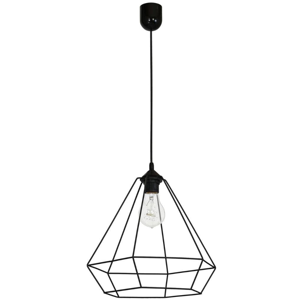 Lampada a sospensione loft nera Alma 1xE27 15W Luminex