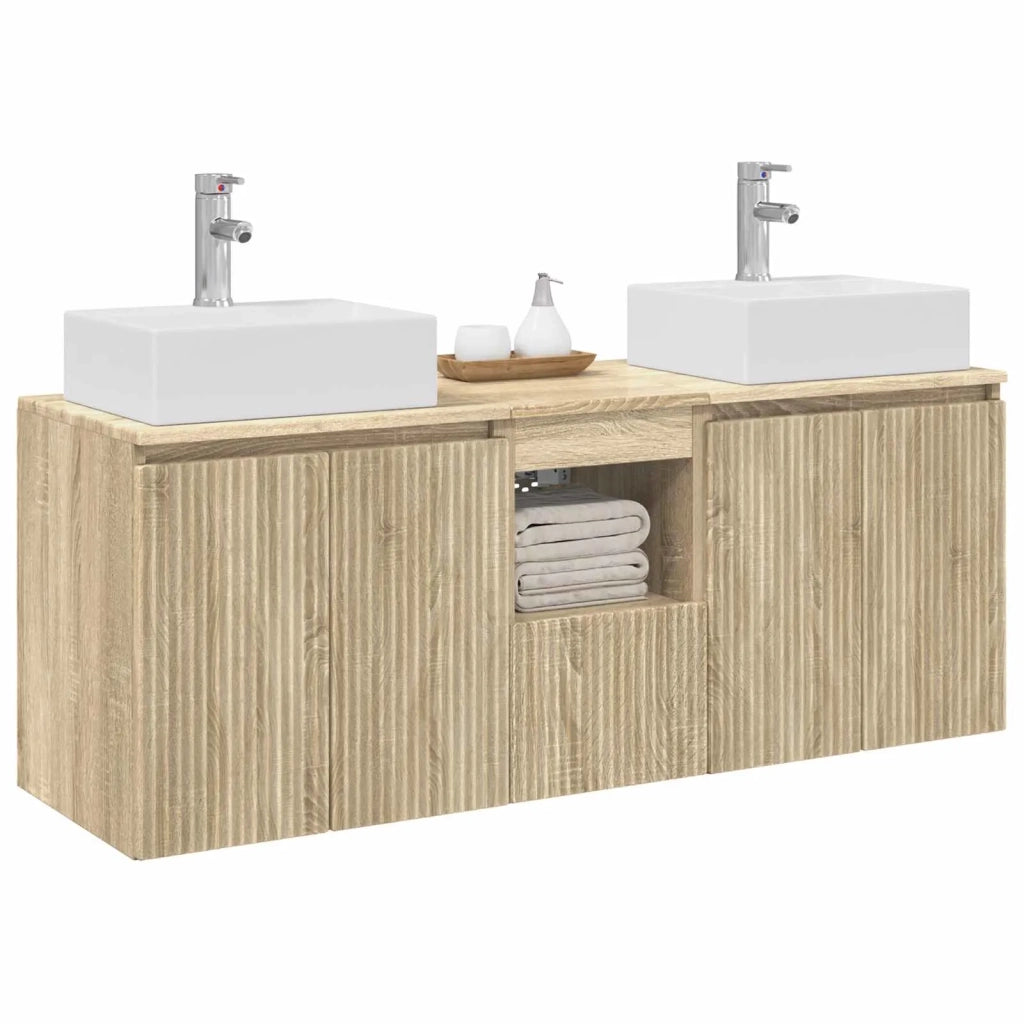 Set di Armadi da Bagno 3 pz Rovere Sonoma 49,5 x 41 x 62,5 cm 3405649