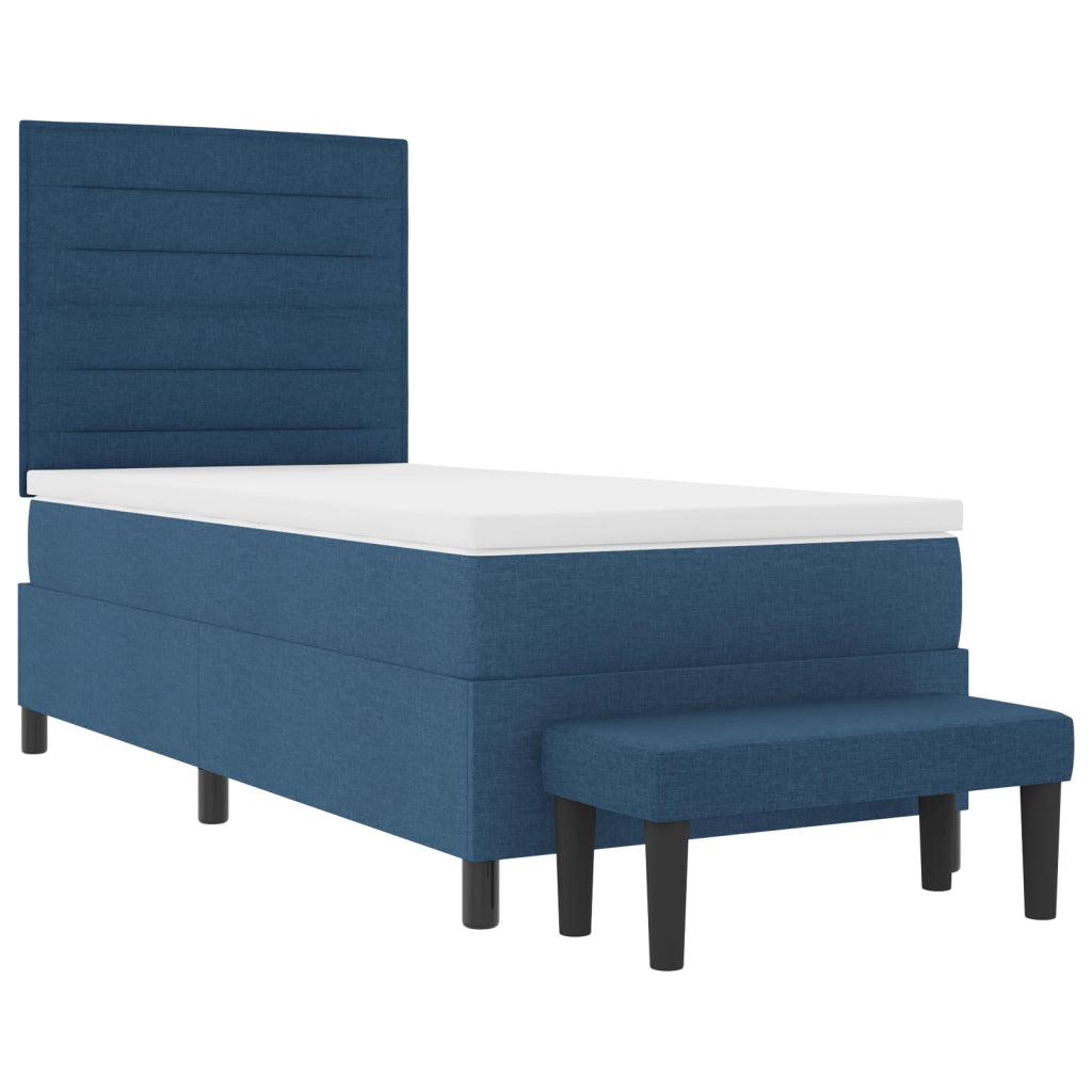 Letto con rete a molle e materasso blu 90x190 cm