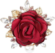 Broche con Cristallo di Rhinestone, Decorazione di Fiori per Matrimonio, Tavola e San Valentino, Regalo di Gioielleria.