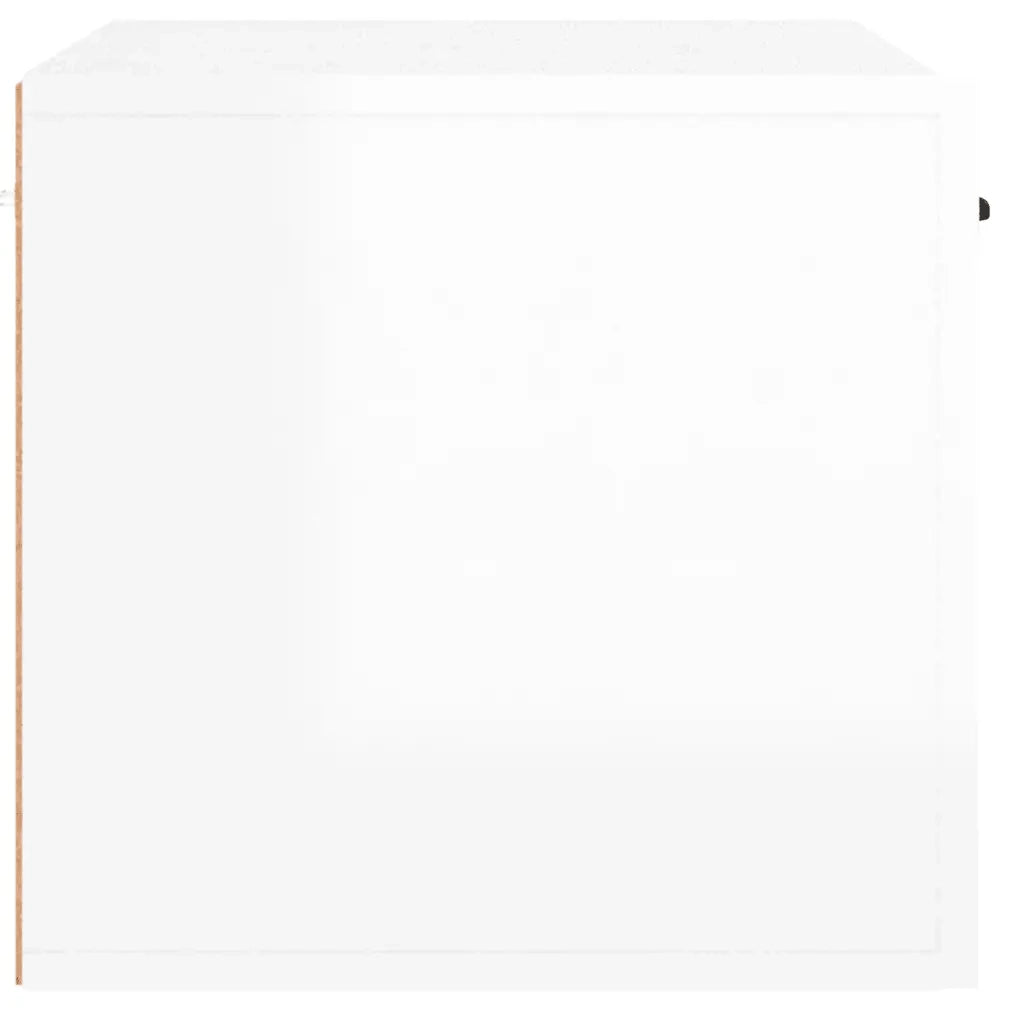 Armadietto a Muro Bianco Lucido 60x36,5x35 cm Legno Multistrato 812921