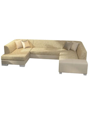 Divano panoramico a U Beige convertibile 6 posti HAVANA spazio relax generoso