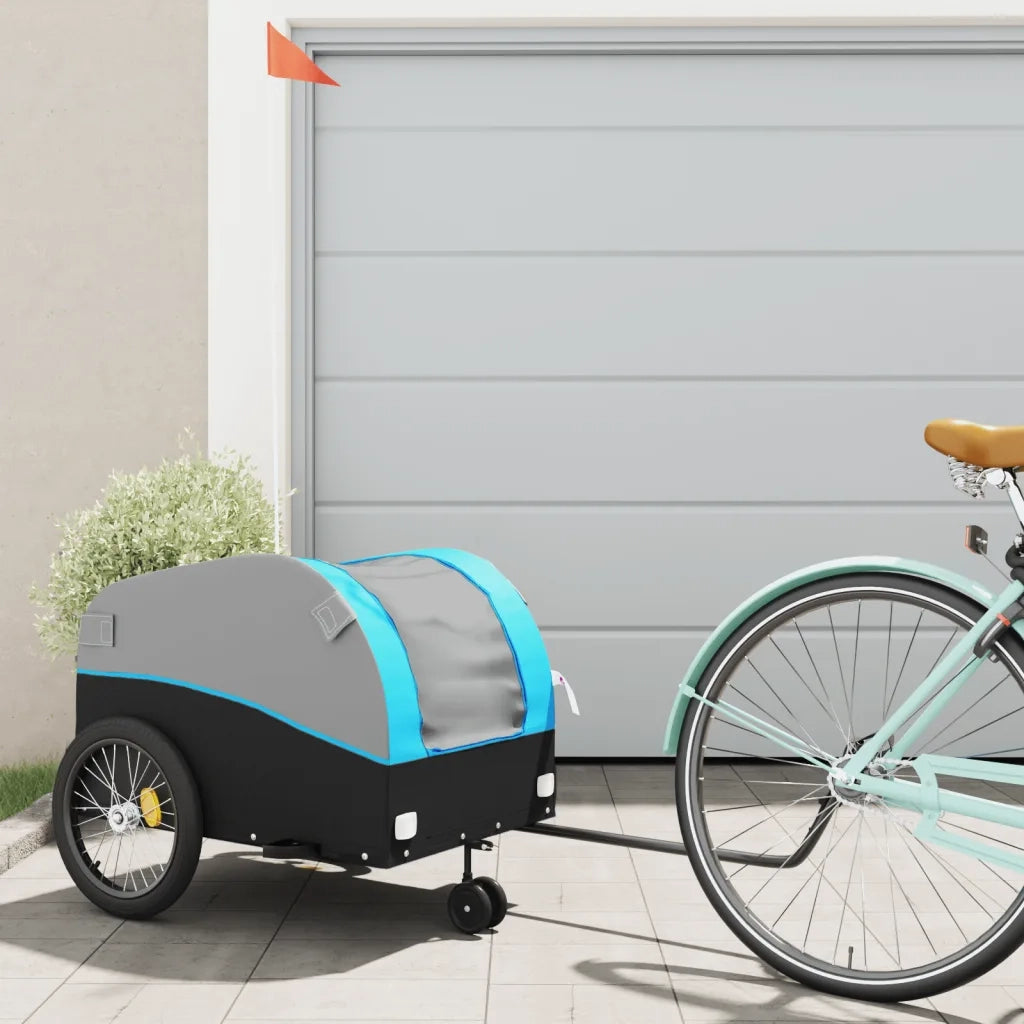 Rimorchio da Bici Nero e Blu 45 kg in Ferro CFW8339076