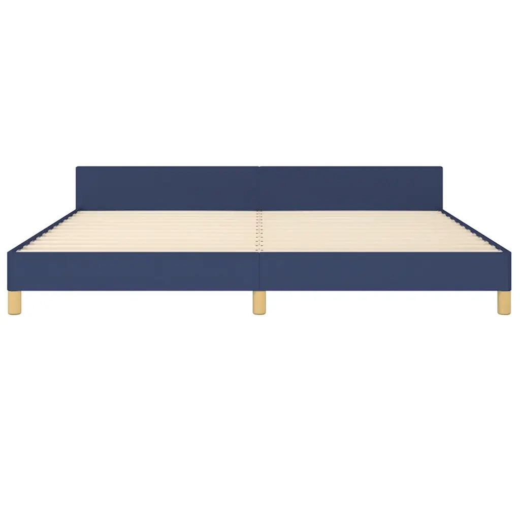 Giroletto con Testiera senza Materasso Blu 200x200 cm Tessuto 347445