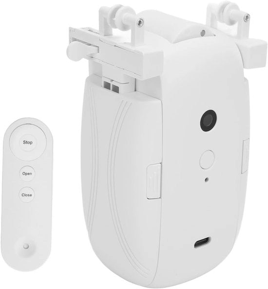 Apriporta automatico per tende - Clositore intelligente per tende - Apertura automatica - Funzionamento silenzioso - 152 x 81 x 30 mm - Bianco