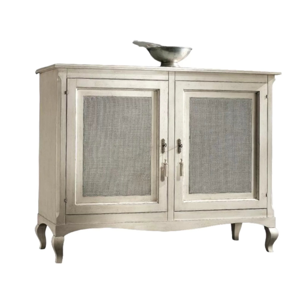Credenza 2 porte classica paglia di vienna shabby 145x49x113 - Mobili 2G