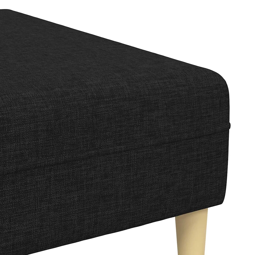 vidaXL Divano in tessuto con cuscino 3 pcs Nero 208 cm Tessuto