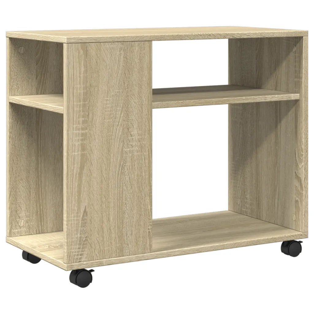 Tavolino | Tavolo laterale con Ruote Rovere Sonoma 70x35x60 cm in Truciolato