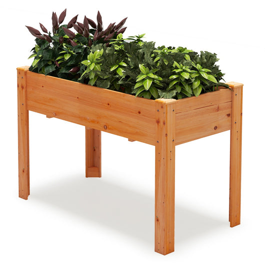 Letto rialzato da giardino da esterno in legno di abete con fori di drenaggio, Letto rialzato da giardino per piante Arancione-Fioriere