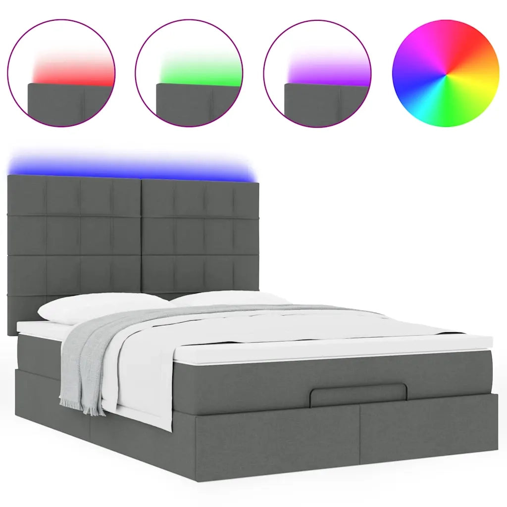 Struttura Letto Pouf con Materasso 140x200 cm in Tessuto 3314011