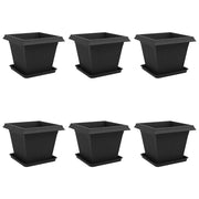 Fioriere | Cassetta per fiori | Vasi per Piante 6 pz Nero 43 x 43 x 33,5 cm Plastica