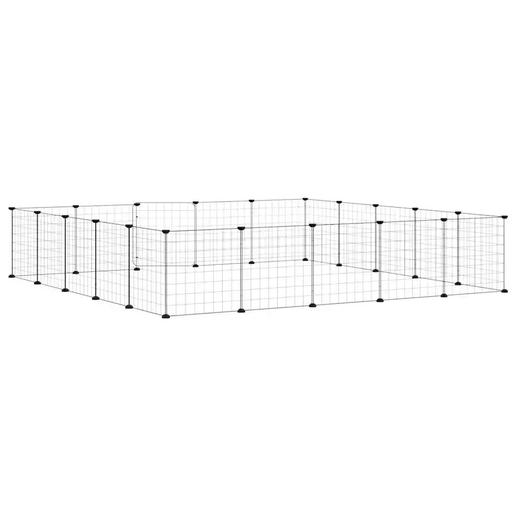 Gabbia per Animali 20 Pannelli con Porta Nera 35x35 cm Acciaio 3114019