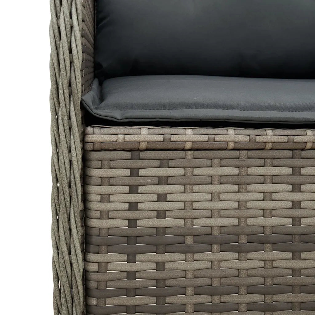 vidaXL Set Divani da Giardino 5 pz con Cuscini in Polyrattan Grigio